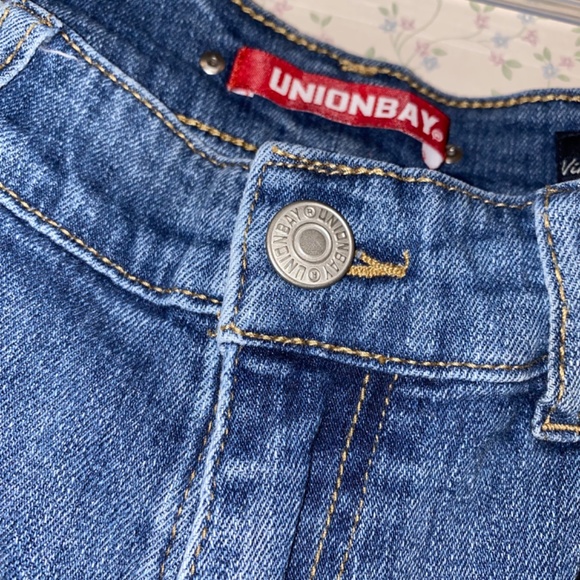Unionbay Size 11 Denim Stitch Work Patch Denim Jeans - Picture 6 of 10